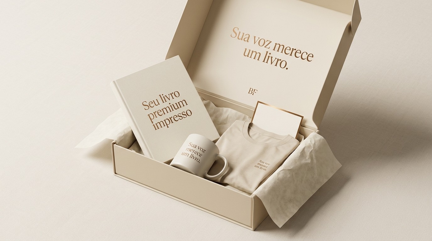 Kit do Autor: caixa de luxo com livro, caneca e camiseta